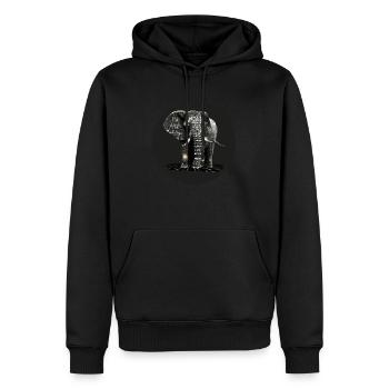 Kunst Elefant Geschenk Wildtiere Fans Safari - Männer Premium Bio Hoodie - Schwarz - Vorne - Nico (187cm)