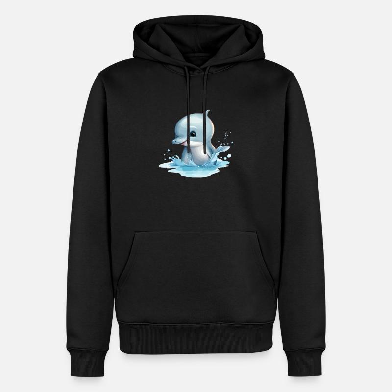 Jack le bébé dauphin - Sweat à capuche Premium bio Homme - noir