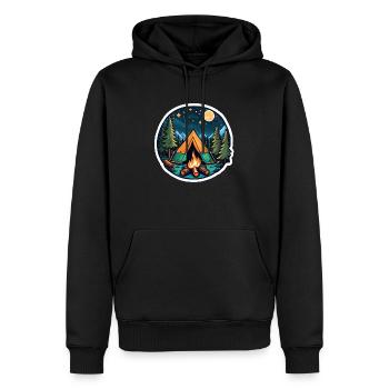 Camping, Zelt und Lagerfeuer - Männer Premium Bio Hoodie - Schwarz - Vorne - Nico (187cm)