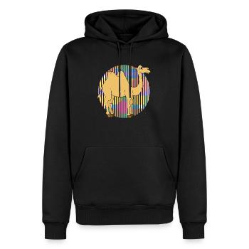 Chameau - Sweat à capuche Premium bio Homme - noir - Devant - Nico (187cm)