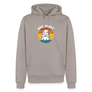 Buh-Bogen - Männer Premium Bio Hoodie - Taupe - Vorne - Nico (187cm)