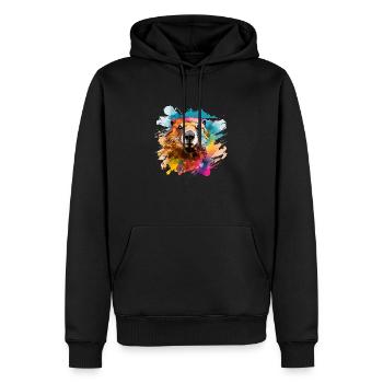 marmotte - Sweat à capuche Premium bio Homme - noir - Devant - Nico (187cm)