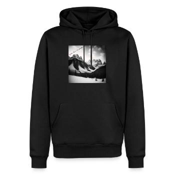 Snow-covered mountain panorama - Men’s Premium Organic Hoodie - black - Front - Nico (187cm)