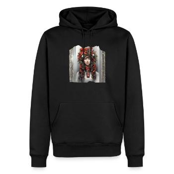 Père Noël réveillon de Noël messe de minuit arbres de Noël cadeaux - Sweat à capuche Premium bio Homme - noir - Devant - Nico (187cm)