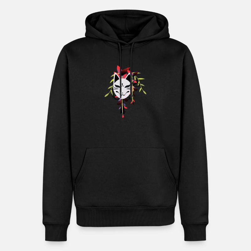 Fuchsmaske Japan Design - Männer Premium Bio Hoodie - Schwarz
