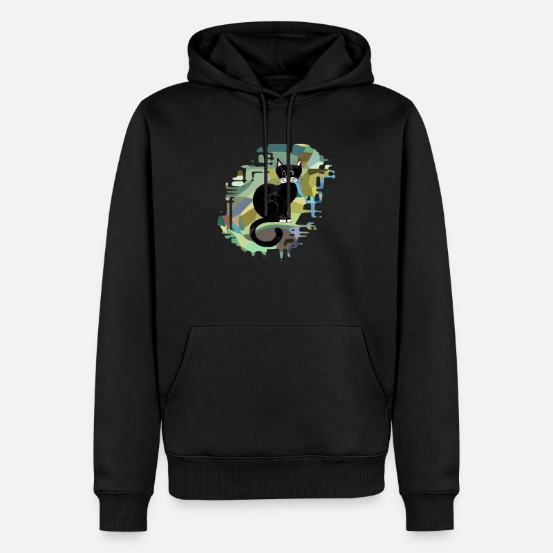 Chat - Sweat à capuche Premium bio Homme - noir