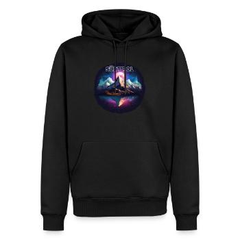 Le Tyrol du Sud avec ses montagnes, le cadeau de la loyauté envers la terre - Sweat à capuche Premium bio Homme - noir - Devant - Nico (187cm)