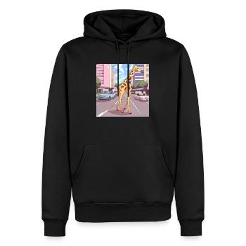 Stadtgiraffe - Männer Premium Bio Hoodie - Schwarz - Vorne - Nico (187cm)