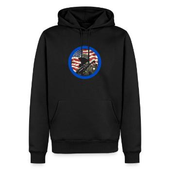 Vétéran, ancien combattant, armistice, militaire. - Sweat à capuche Premium bio Homme - noir - Devant - Nico (187cm)
