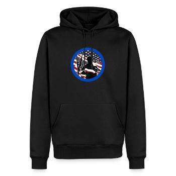Vétéran, ancien combattant, armistice, militaire. - Sweat à capuche Premium bio Homme - noir - Devant - Nico (187cm)