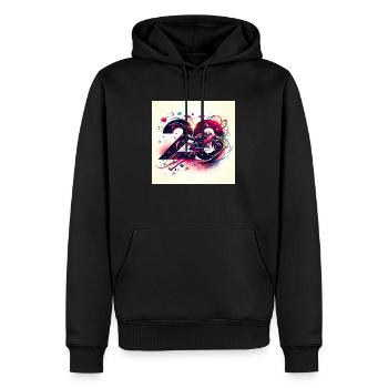 Motorrad-Designs zum 20-jährigen Jubiläum: Geschwindigkeit und Stil - Männer Premium Bio Hoodie - Schwarz - Vorne - Nico (187cm)