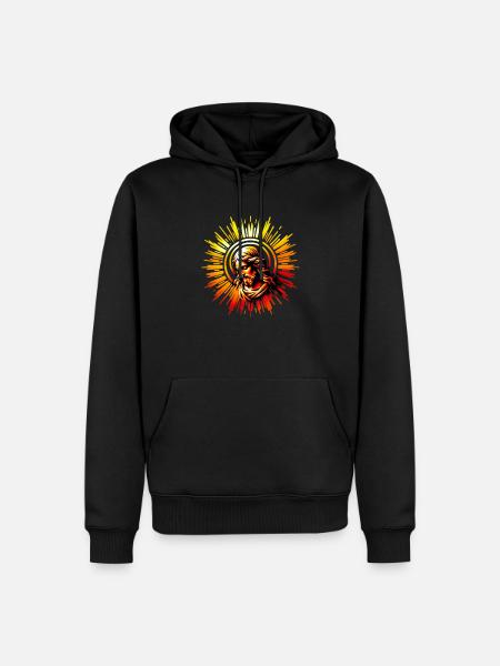 Jésus-Christ dans l’auréole - Sweat à capuche Premium bio Homme - noir