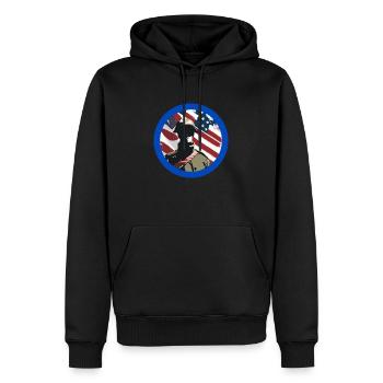 Vétérans,ancien combattant,armistice,us army,navy - Sweat à capuche Premium bio Homme - noir - Devant - Nico (187cm)