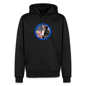 Vétérans,ancien combattant,armistice,us army,navy, - Sweat à capuche Premium bio Homme - noir - Devant - Nico (187cm)