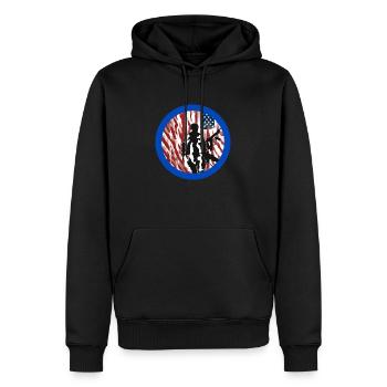 Vétérans,ancien combattant,armistice,us army,navy, - Sweat à capuche Premium bio Homme - noir - Devant - Nico (187cm)