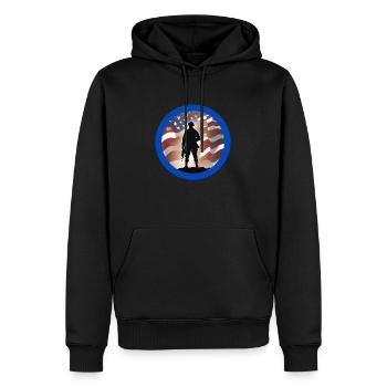 Vétérans,ancien combattant,armistice,us army,navy, - Sweat à capuche Premium bio Homme - noir - Devant - Nico (187cm)