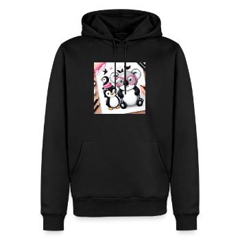 Koala and penguin - Men’s Premium Organic Hoodie - black - Front - Nico (187cm)