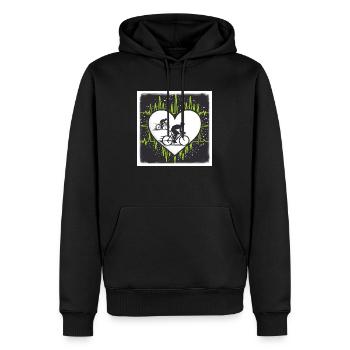 Liebe zum Fahrrad - Männer Premium Bio Hoodie - Schwarz - Vorne - Nico (187cm)