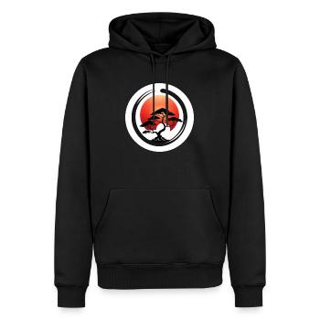 Red Sunset Bonsai Enso Circle - Men’s Premium Organic Hoodie - black - Front - Nico (187cm)