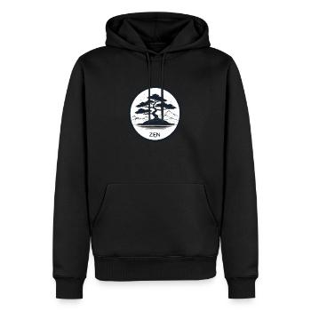 Gelassenheit in der Natur: Ein Zen-T-Shirt - Männer Premium Bio Hoodie - Schwarz - Vorne - Nico (187cm)