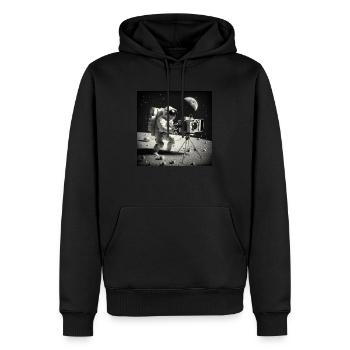 Astronauten-Film - Männer Premium Bio Hoodie - Schwarz - Vorne - Nico (187cm)