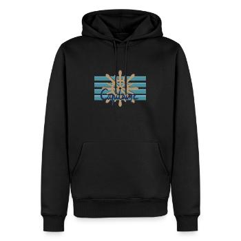 Capitaine - Sweat à capuche Premium bio Homme - noir - Devant - Nico (187cm)
