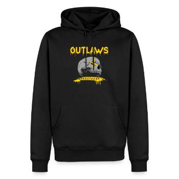 Gesetzlose, Totenkopf, Skalle, Autobahngangs, Biker Club - Männer Premium Bio Hoodie - Schwarz - Vorne - Nico (187cm)