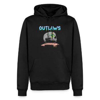 Gesetzlose, Totenkopf, Skalle, Autobahngangs, Biker Club - Männer Premium Bio Hoodie - Schwarz - Vorne - Nico (187cm)