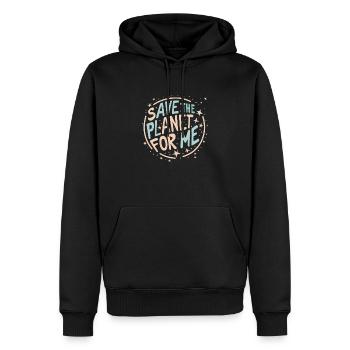 SAVE THE PLANET FOR ME - Men’s Premium Organic Hoodie - black - Front - Nico (187cm)
