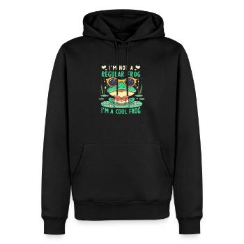 I´m not a regular Frog i´m a cool Frog - Männer Premium Bio Hoodie - Schwarz - Vorne - Nico (187cm)