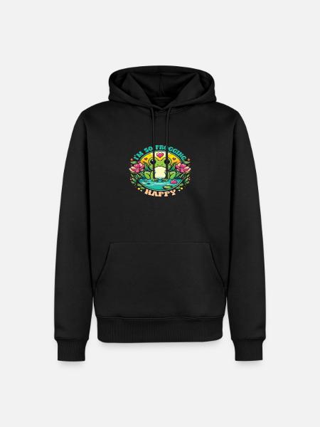 I´m so Frogging Happy - Männer Premium Bio Hoodie - Schwarz