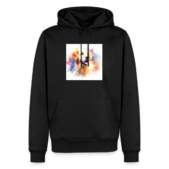 Aquarelle Golden Retriever - Sweat à capuche Premium bio Homme - noir - Devant - Nico (187cm)