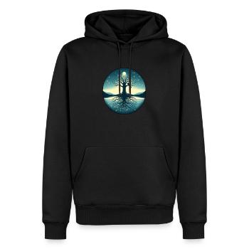Tree in the Moonlight - Men’s Premium Organic Hoodie - black - Front - Nico (187cm)
