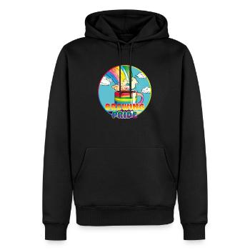 Fierté de l’infusion de café - Sweat à capuche Premium bio Homme - noir - Devant - Nico (187cm)