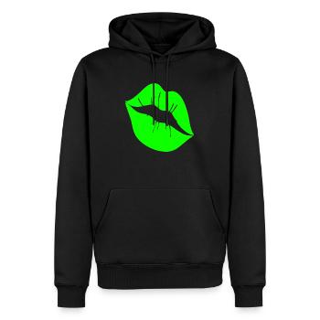 Bouche Baiser Baiser Bouche - Sweat à capuche Premium bio Homme - noir - Devant - Nico (187cm)