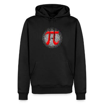 Pi spiral - Sweat à capuche Premium bio Homme - noir - Devant - Nico (187cm)