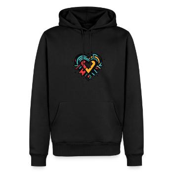Modern Heart - Men’s Premium Organic Hoodie - black - Front - Nico (187cm)