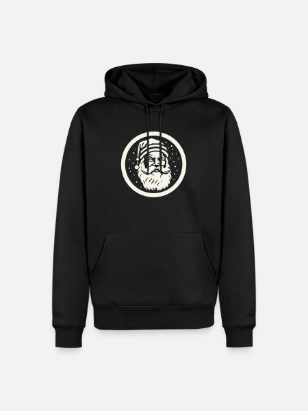 Fröhlicher Weihnachtsmann - Männer Premium Bio Hoodie - Schwarz