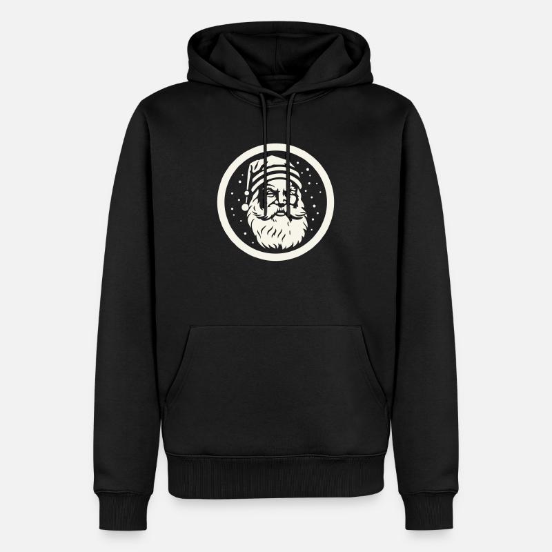 Fröhlicher Weihnachtsmann - Männer Premium Bio Hoodie - Schwarz