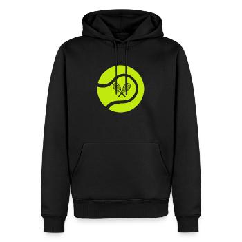Raquette de tennis - Sweat à capuche Premium bio Homme - noir - Devant - Nico (187cm)