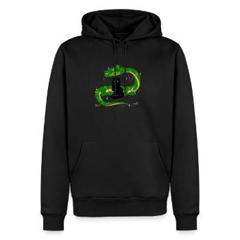 A green dragon and a slice of darkness - Men’s Premium Organic Hoodie - black - Front - Nico (187cm)