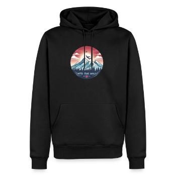 Into the Wild -Outdoor Wandern Adventure Freedom - Männer Premium Bio Hoodie - Schwarz - Vorne - Nico (187cm)
