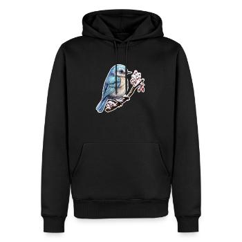 Oiseau mignon en hiver - Sweat à capuche Premium bio Homme - noir - Devant - Nico (187cm)