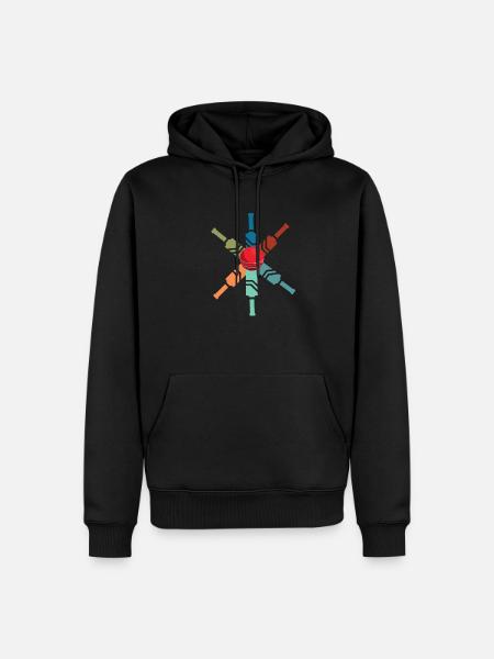 Bunter Cricketschläger - Cricket Geschenkidee - Männer Premium Bio Hoodie - Schwarz