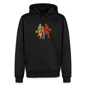 Vintage-Retro-Basketballspieler - Männer Premium Bio Hoodie - Schwarz - Vorne - Nico (187cm)