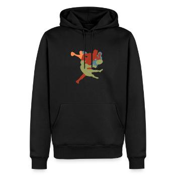joueurs de rugby rétro vintage - Sweat à capuche Premium bio Homme - noir - Devant - Nico (187cm)