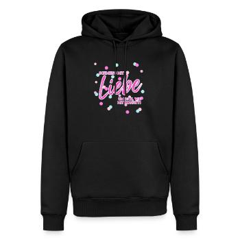 Schmeiss mit Liebe um Dich, wie mit Konfetti pink - Männer Premium Bio Hoodie - Schwarz - Vorne - Nico (187cm)