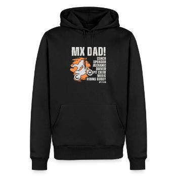MX Dad! Motocross - Männer Premium Bio Hoodie - Schwarz - Vorne - Nico (187cm)