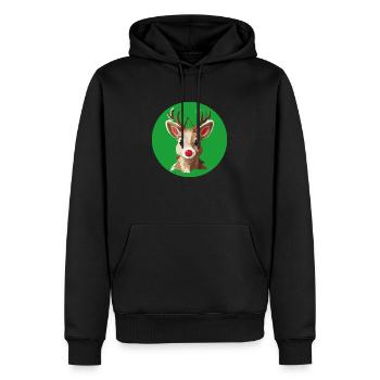 Rentier Rudolph Weihnachtsshirt - Männer Premium Bio Hoodie - Schwarz - Vorne - Nico (187cm)