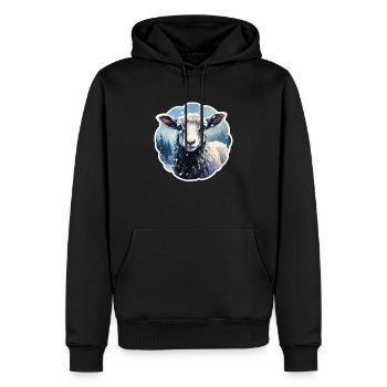 Schaf im Winter - Männer Premium Bio Hoodie - Schwarz - Vorne - Nico (187cm)